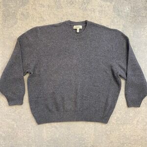 Cabela's Sweater Mens 2XL Gray Wool Blend Crewneck Knit Pullover Warm Casual